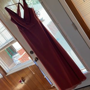A Sorella Vita burnt orange chiffon bridesmaid dress, size 18 .